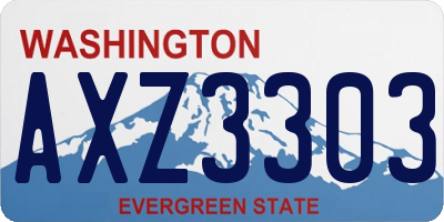 WA license plate AXZ3303