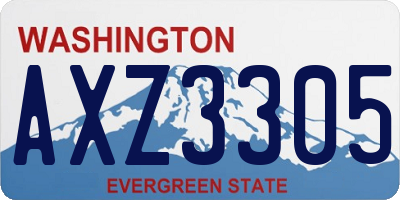 WA license plate AXZ3305