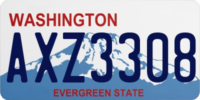 WA license plate AXZ3308