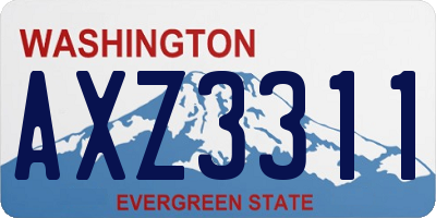 WA license plate AXZ3311