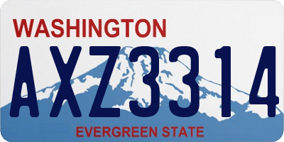WA license plate AXZ3314