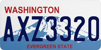 WA license plate AXZ3320