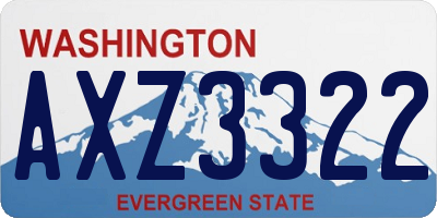 WA license plate AXZ3322