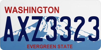 WA license plate AXZ3323