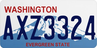 WA license plate AXZ3324