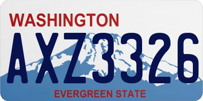 WA license plate AXZ3326