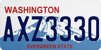 WA license plate AXZ3330