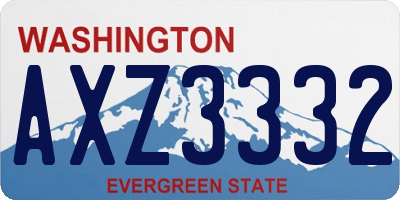 WA license plate AXZ3332