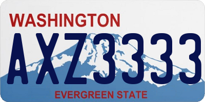 WA license plate AXZ3333