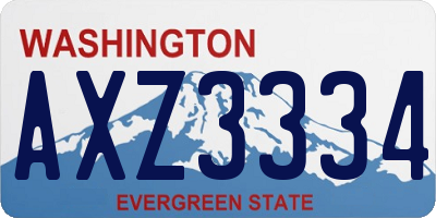 WA license plate AXZ3334