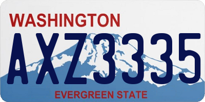 WA license plate AXZ3335