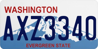 WA license plate AXZ3340