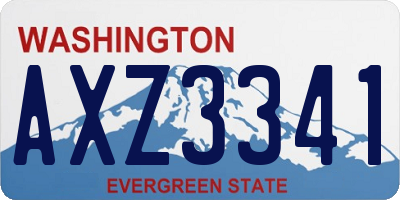 WA license plate AXZ3341