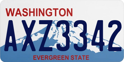 WA license plate AXZ3342