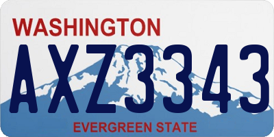 WA license plate AXZ3343