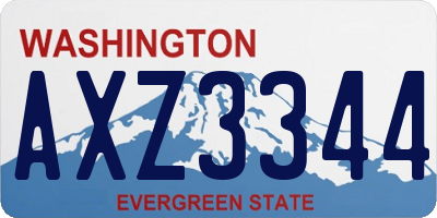 WA license plate AXZ3344