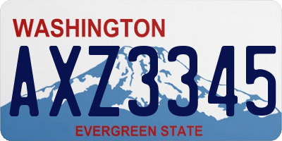 WA license plate AXZ3345