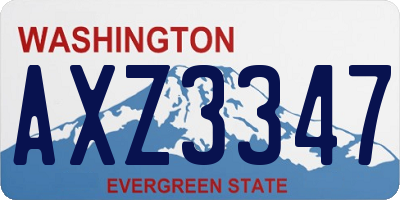 WA license plate AXZ3347