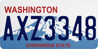 WA license plate AXZ3348