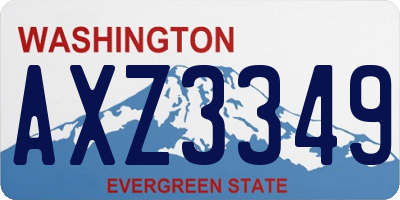 WA license plate AXZ3349