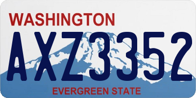 WA license plate AXZ3352