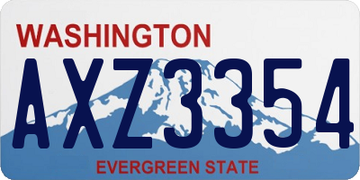 WA license plate AXZ3354