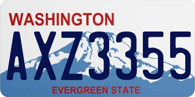 WA license plate AXZ3355