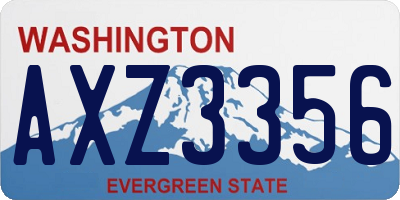 WA license plate AXZ3356
