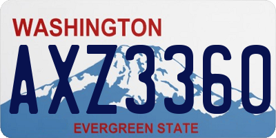 WA license plate AXZ3360