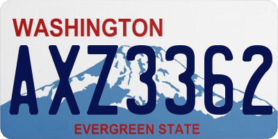 WA license plate AXZ3362