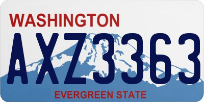 WA license plate AXZ3363