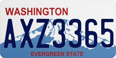 WA license plate AXZ3365