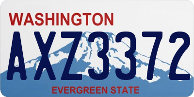 WA license plate AXZ3372