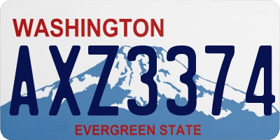 WA license plate AXZ3374
