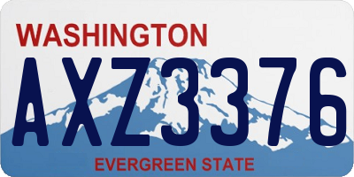 WA license plate AXZ3376