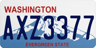 WA license plate AXZ3377