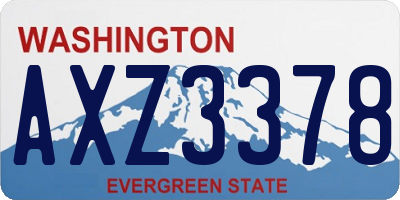 WA license plate AXZ3378