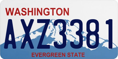 WA license plate AXZ3381