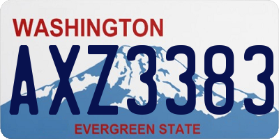 WA license plate AXZ3383