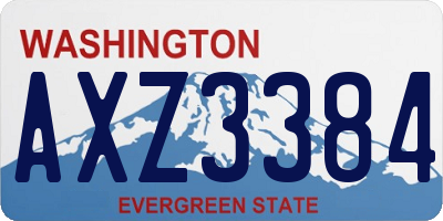 WA license plate AXZ3384