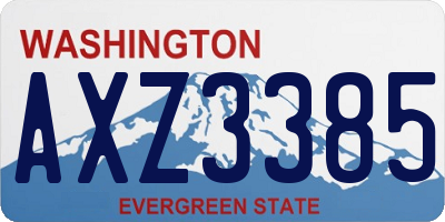 WA license plate AXZ3385