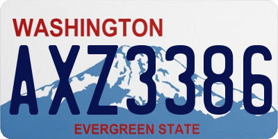 WA license plate AXZ3386