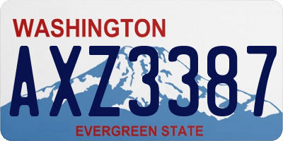 WA license plate AXZ3387