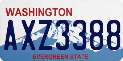 WA license plate AXZ3388