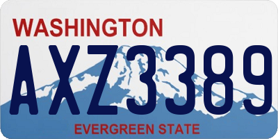 WA license plate AXZ3389