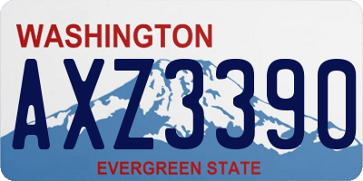 WA license plate AXZ3390