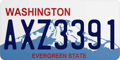 WA license plate AXZ3391