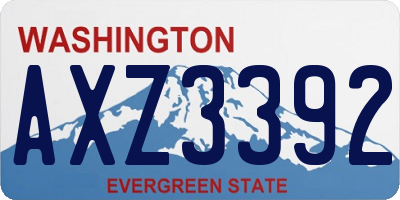 WA license plate AXZ3392