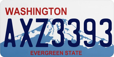 WA license plate AXZ3393