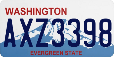 WA license plate AXZ3398